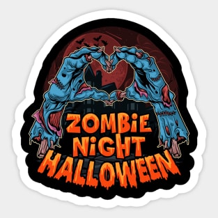 Zombie night halloween Sticker